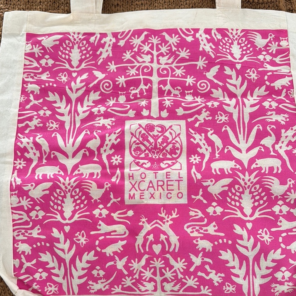 Pink and White Tote Bag